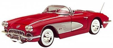 1958 Corvette Convertible Top Down (Red) -- Diecast Model Car -- 1/18 Scale -- #73109