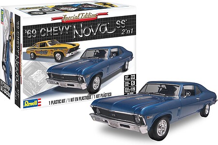 1969 Chevy Nova SS -- Plastic Model Car Kit -- 1/25 Scale -- #852098
