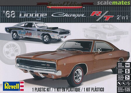 1968 Dodge Charger 2'n1 -- Plastic Model Car Kit -- 1/25 Scale -- #854202