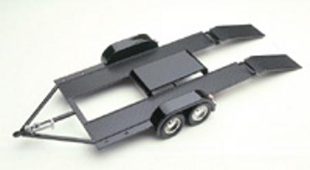 Tandem Metal Car Trailer -- Metal Body Plastic Model Vehicle Kit -- 1/24 Scale -- #234